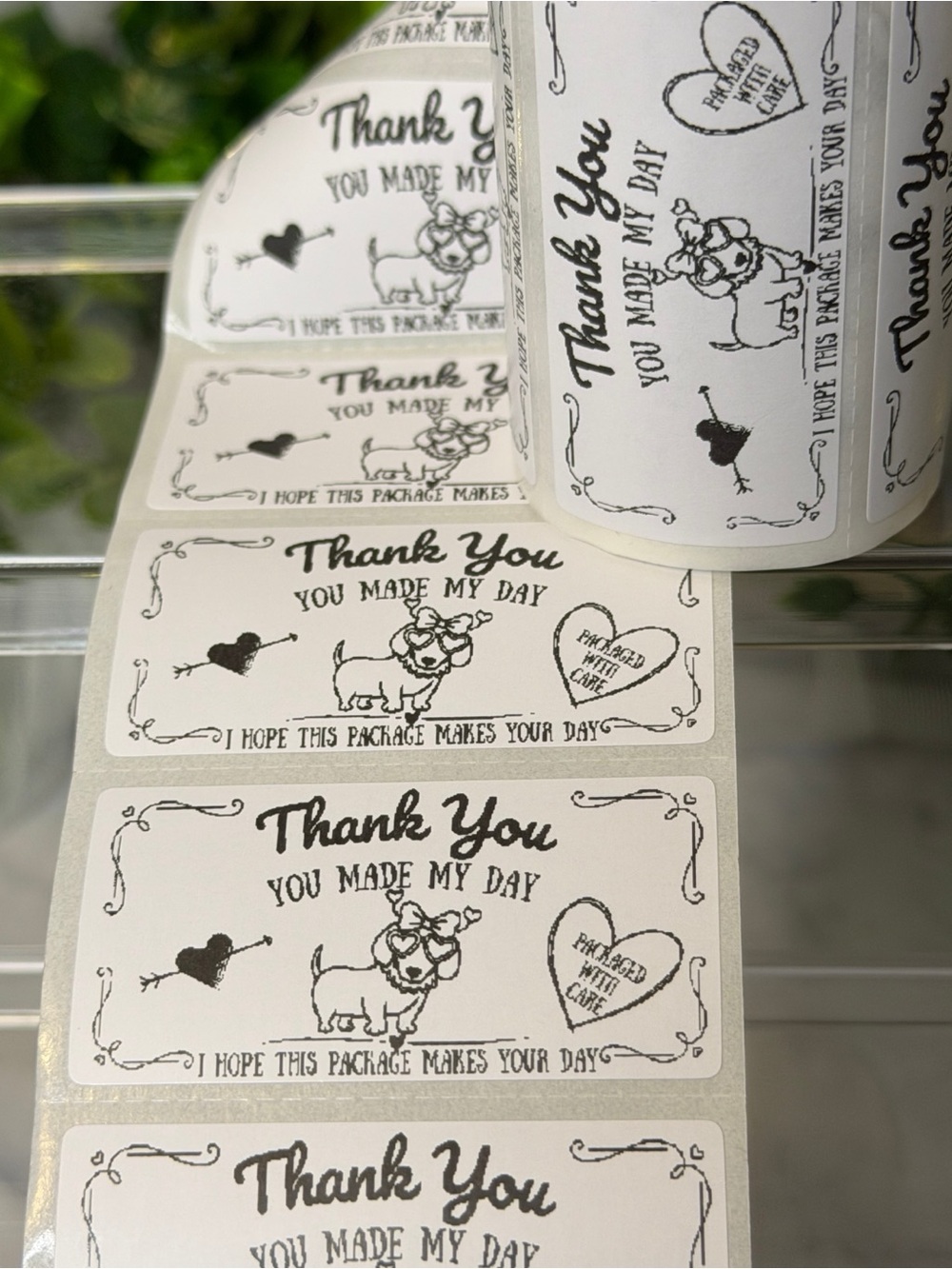 200 Dachshund Thank You Stickers 2x1 Packaged with Care Shipping Labels Cute